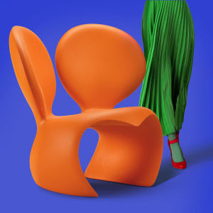Кресло лаунж пластиковое Qeeboo Don't F**k With The Mouse полиэтилен оранжевый Фото 7