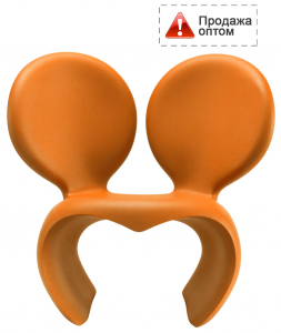 Кресло лаунж пластиковое Qeeboo Don't F**k With The Mouse полиэтилен оранжевый Фото 1