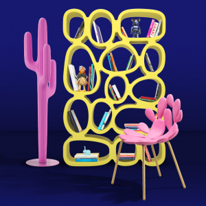 Комплект пластиковых стульев Qeeboo Filicudi Set 2 металл, полиэтилен латунь, ярко-розовый Фото 7