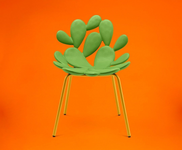 Комплект пластиковых стульев Qeeboo Filicudi Set 2 металл, полиэтилен латунь, зеленый Фото 12