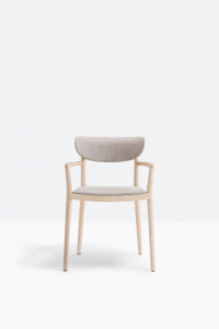 Кресло деревянное с мягкой обивкой PEDRALI Tivoli ясень, ткань беленый ясень, светло-серый Фото 6