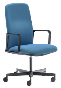 Кресло компьютерное PEDRALI Temps алюминий, стеклопластик, ткань черный, синий Фото 1