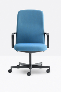 Кресло компьютерное PEDRALI Temps алюминий, стеклопластик, ткань черный, синий Фото 4