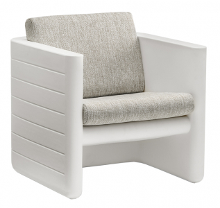 Кресло пластиковое c подушками PEDRALI Sunset полиэтилен, ткань белый, светло-серый Фото 1