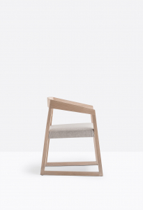 Кресло деревянное мягкое PEDRALI Sign дуб, ткань беленый дуб, светло-серый Фото 7
