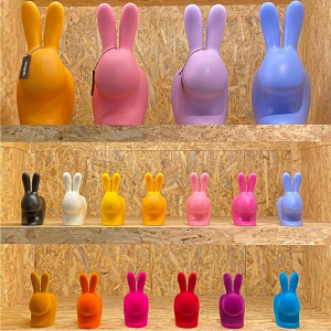 Стул пластиковый Qeeboo Rabbit полиэтилен голубой Фото 9