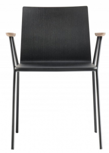 Кресло деревянное PEDRALI Osaka ясень, сталь, фанера черный ясень, черный Фото 1