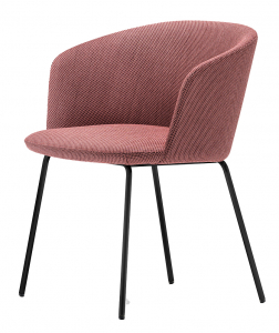 Кресло с обивкой PEDRALI Nym сталь, ткань черный, темно-розовый Фото 1