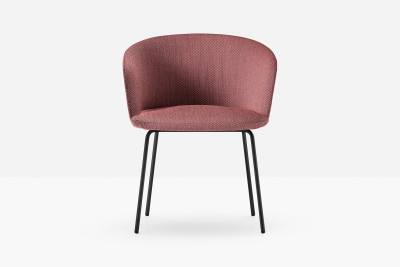 Кресло с обивкой PEDRALI Nym сталь, ткань черный, темно-розовый Фото 6