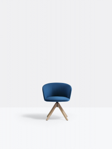 Кресло деревянное с обивкой PEDRALI Nym ясень, ткань беленый ясень, синий Фото 4