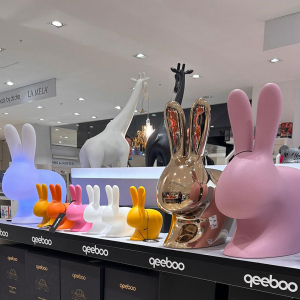 Стул пластиковый Qeeboo Rabbit Metal Finish полиэтилен медный Фото 17