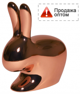 Стул пластиковый Qeeboo Rabbit Metal Finish полиэтилен медный Фото 1