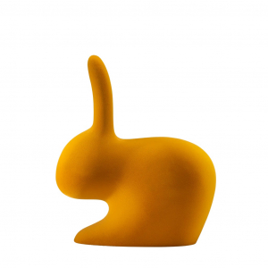 Стул пластиковый Qeeboo Rabbit Velvet Finish полиэтилен темно-золотой Фото 4