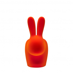 Стул пластиковый Qeeboo Rabbit Velvet Finish полиэтилен оранжевый Фото 5