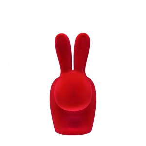 Стул пластиковый Qeeboo Rabbit Velvet Finish полиэтилен красный Фото 5