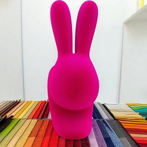 Стул пластиковый Qeeboo Rabbit Velvet Finish полиэтилен фуксия Фото 7
