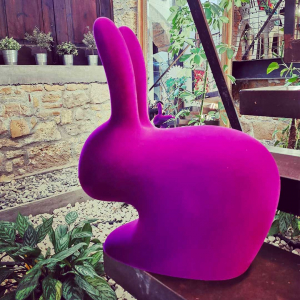 Стул пластиковый Qeeboo Rabbit Velvet Finish полиэтилен фуксия Фото 31