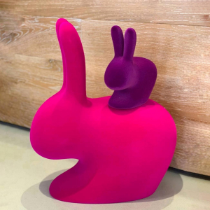 Стул пластиковый Qeeboo Rabbit Velvet Finish полиэтилен фуксия Фото 8