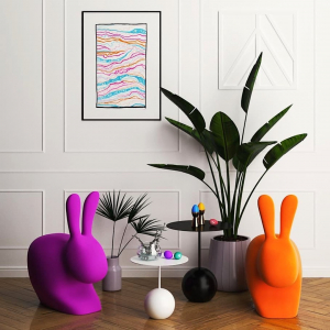 Стул пластиковый Qeeboo Rabbit Velvet Finish полиэтилен фиолетовый Фото 25