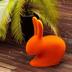 Стул пластиковый детский Qeeboo Rabbit Baby Velvet Finish полиэтилен оранжевый Фото 11