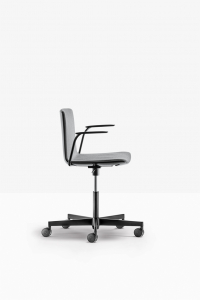 Кресло офисное на колесах PEDRALI Noa алюминий, поликарбонат, ткань черный, серый Фото 4