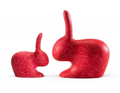 Стул пластиковый Qeeboo Rabbit Dots полиэтилен красный, белый Фото 8