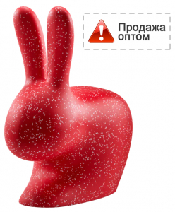Стул пластиковый Qeeboo Rabbit Dots полиэтилен красный, белый Фото 1