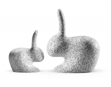 Стул пластиковый Qeeboo Rabbit Dots полиэтилен белый, черный Фото 7