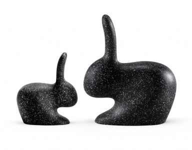 Стул пластиковый Qeeboo Rabbit Dots полиэтилен черный, белый Фото 7