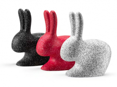 Стул пластиковый Qeeboo Rabbit Dots полиэтилен черный, белый Фото 8