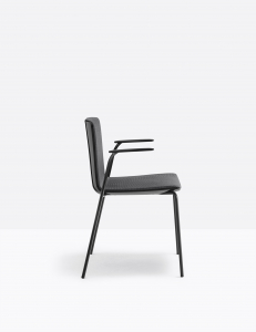 Кресло пластиковое с обивкой PEDRALI Noa сталь, ткань черный, темно-серый Фото 4