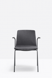 Кресло пластиковое с обивкой PEDRALI Noa сталь, ткань черный, темно-серый Фото 5