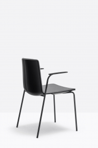 Кресло пластиковое с обивкой PEDRALI Noa сталь, ткань черный, темно-серый Фото 7