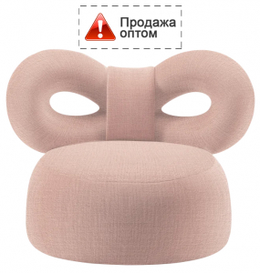 Кресло лаунж с обивкой Qeeboo Ribbon сталь, полиуретан, ткань розовый Фото 1
