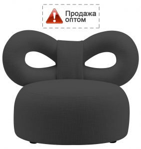 Кресло лаунж с обивкой Qeeboo Ribbon сталь, полиуретан, ткань антрацит Фото 1