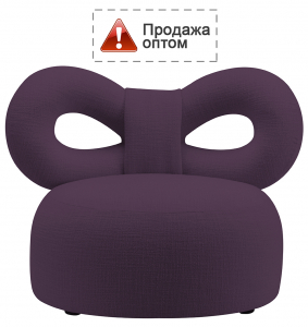 Кресло лаунж с обивкой Qeeboo Ribbon сталь, полиуретан, ткань черничный Фото 1