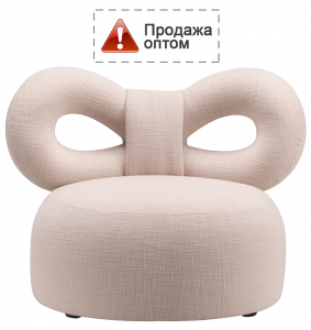 Кресло лаунж с обивкой Qeeboo Ribbon сталь, полиуретан, ткань нежный розовый Фото 1