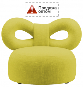 Кресло лаунж с обивкой Qeeboo Ribbon сталь, полиуретан, ткань серно-желтый Фото 1