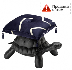 Пуф с подушкой Qeeboo Turtle Carry полиэтилен, ткань черный Фото 1