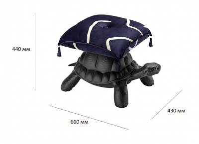 Пуф с подушкой Qeeboo Turtle Carry полиэтилен, ткань черный Фото 2