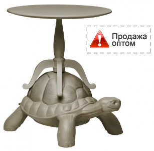 Столик деревянный кофейный Qeeboo Turtle Carry полиэтилен, дерево тортора Фото 1