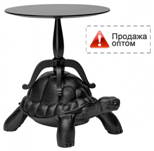 Столик деревянный кофейный Qeeboo Turtle Carry полиэтилен, дерево черный Фото 1