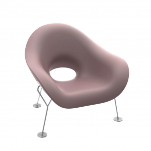 Кресло лаунж пластиковое Qeeboo Pupa Powder Coat OUT металл, полиэтилен розовый Фото 5