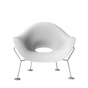 Кресло лаунж пластиковое Qeeboo Pupa Powder Coat OUT металл, полиэтилен белый Фото 5