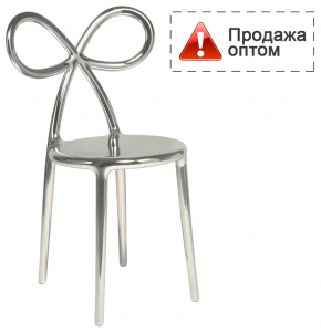 Стул пластиковый Qeeboo Ribbon Metal Finish полипропилен серебристый Фото 1