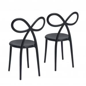 Комплект пластиковых стульев Qeeboo Ribbon Set 2 полипропилен черный Фото 4