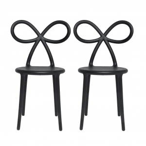 Комплект пластиковых стульев Qeeboo Ribbon Set 2 полипропилен черный Фото 5