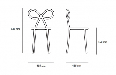 Комплект пластиковых стульев Qeeboo Ribbon Set 2 полипропилен черный Фото 2