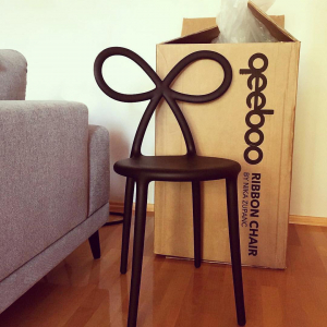 Комплект пластиковых стульев Qeeboo Ribbon Set 2 полипропилен черный Фото 32