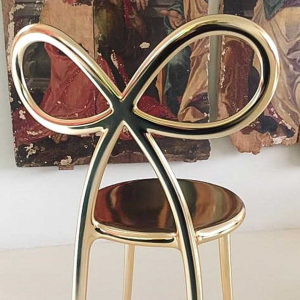 Комплект пластиковых стульев Qeeboo Ribbon Metal Finish Set 2 полипропилен золотистый Фото 18